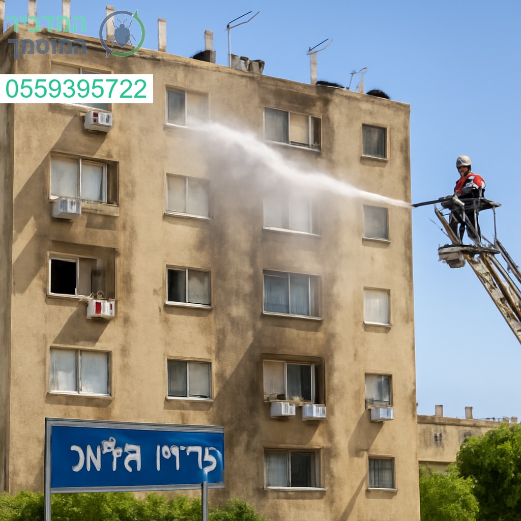 ריסוס מתקדם לבניין מגורים בקריית מלאכי עם ציוד מקצועי לביצוע יסודי ובטיחותי