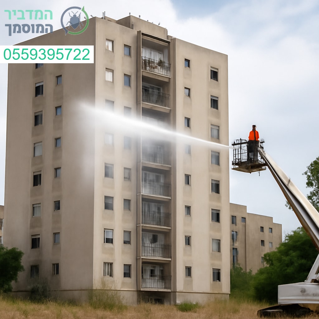 ריסוס מקצועי בגובה להגנה מלאה על הבניין בקריית ביאליק