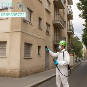 ריסוס יסודי ומקצועי לבניין ברחובות כחלק ממבצע הדברת מזיקים מתקדם