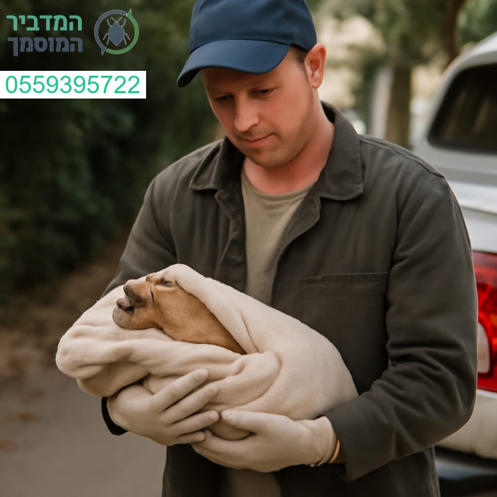 פינוי פגר כלב באבן יהודה על ידי צוות מקצועי במהירות ובכבוד מרבי