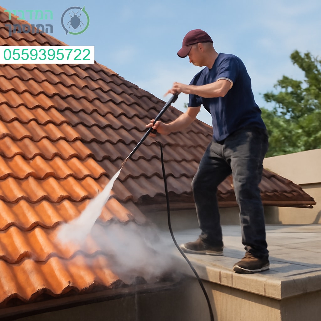 ניקוי מקצועי ויסודי לגגות באבן יהודה עם ציוד מתקדם ותוצאות מרהיבות