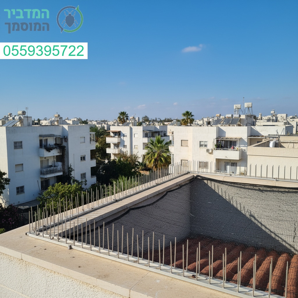 התקנת רשת וספייקים מקצועית נגד יונים בקריית מלאכי לבניין מוגן ונקי לאורך זמן