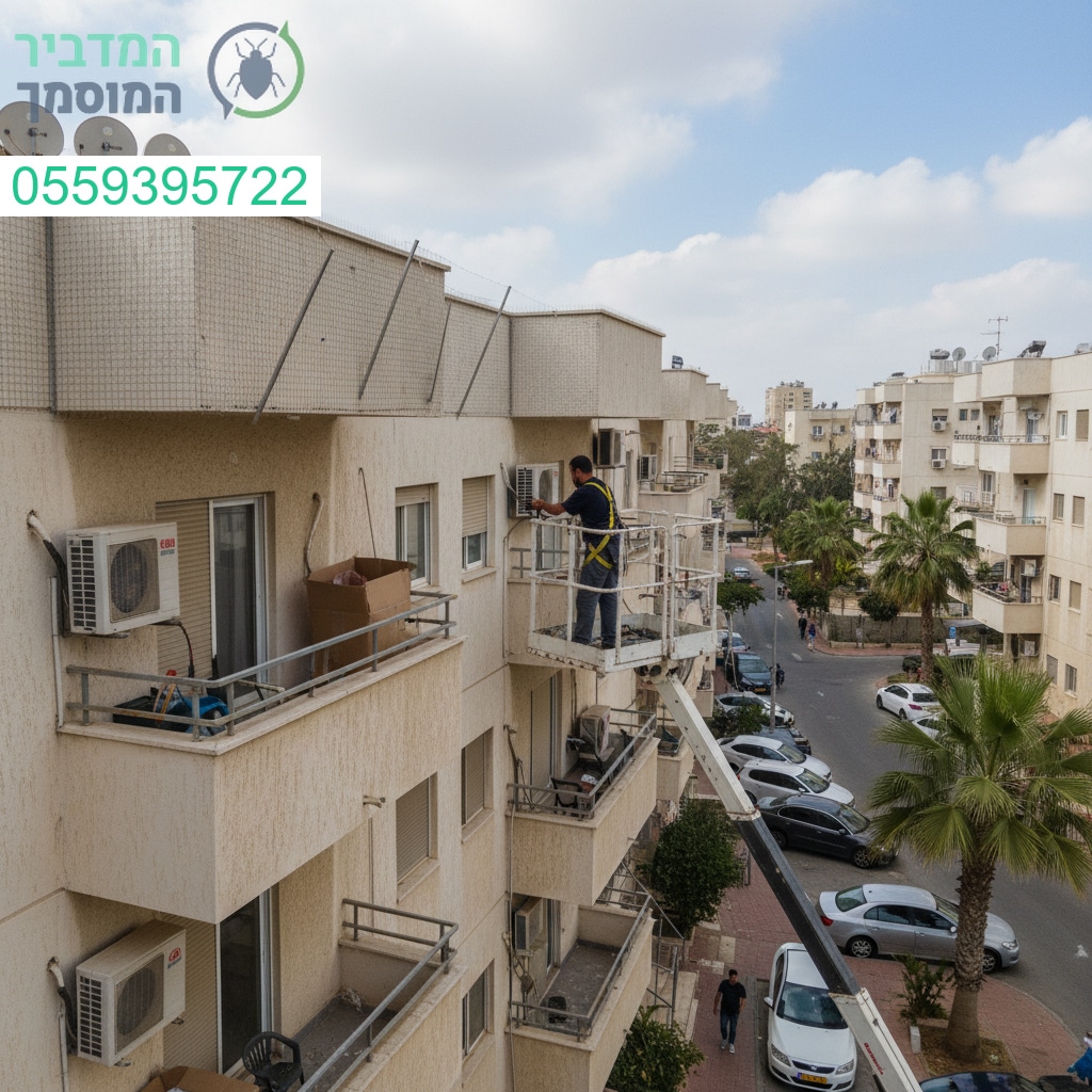 הרחקת יונים מקצועית בקריית מלאכי עם ציוד מתקדם ותוצאה מושלמת לבניין נקי ובטוח