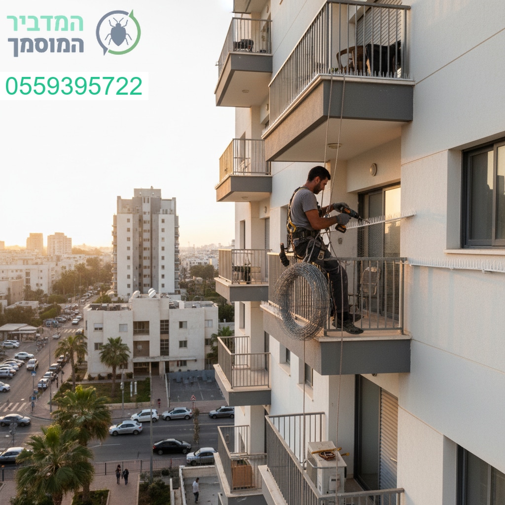 הרחקת יונים מקצועית ביבנה עם ציוד מתקדם ובטיחות מלאה לכל גובה