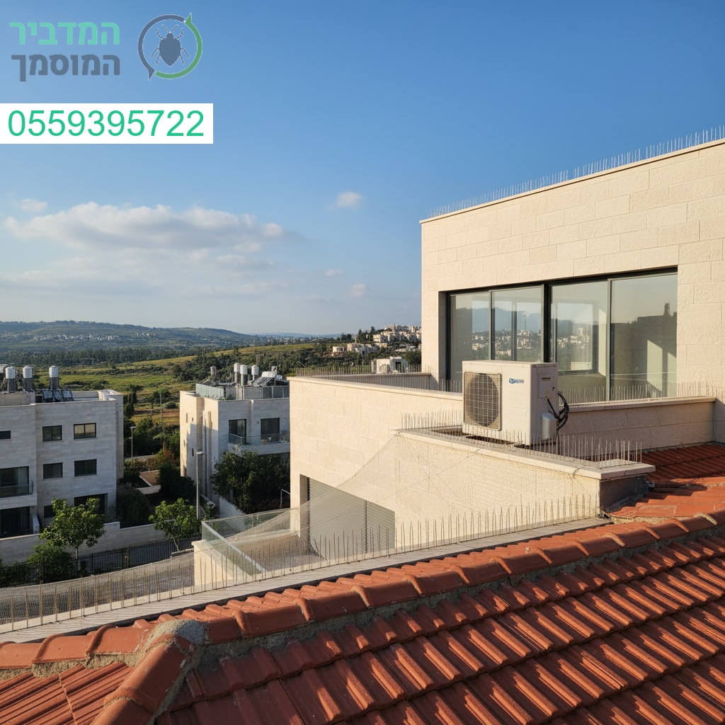 הרחקת יונים מקצועית בגבעת שמואל עם התקנה מדויקת של דוקרנים ורשתות להגנה מושלמת לאורך זמן