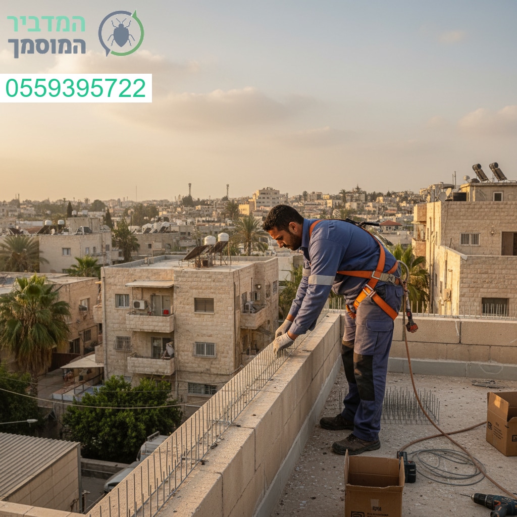 הרחקת יונים מקצועית בלוד עם ציוד מתקדם ועבודה בגובה באחריות מלאה