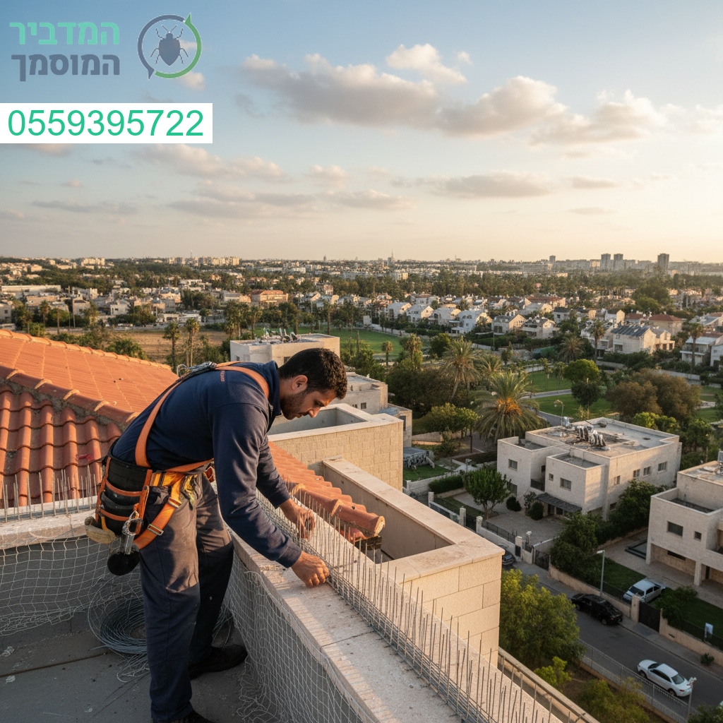 הרחקת יונים מקצועית בגובה בכפר סבא עם ציוד מתקדם ותוצאה מושלמת לשמירה על המבנה נקי ובטוח