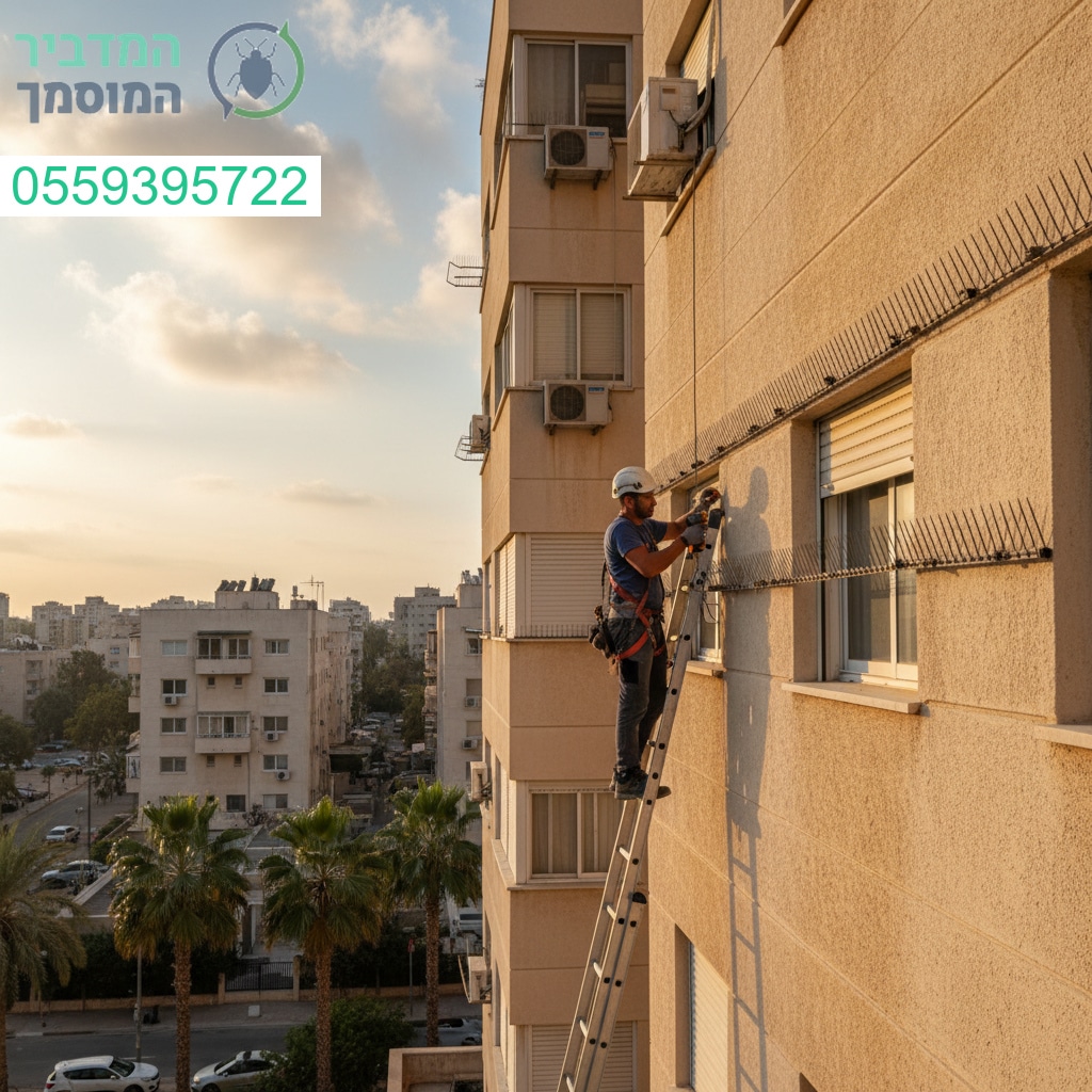 הרחקת יונים מקצועית בחולון עם ציוד מתקדם לביצוע עבודה יסודית ובטוחה בגובה