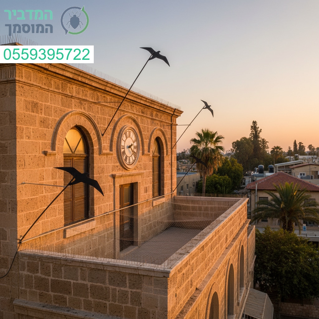 הרחקת יונים מקצועית ביהוד עם פתרונות יעילים ומוסתרים לשמירה על המראה האסתטי של המבנה