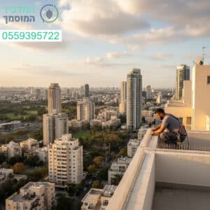 הרחקת יונים מקצועית ובטוחה בגובה עם נוף עוצר נשימה של רמת גן