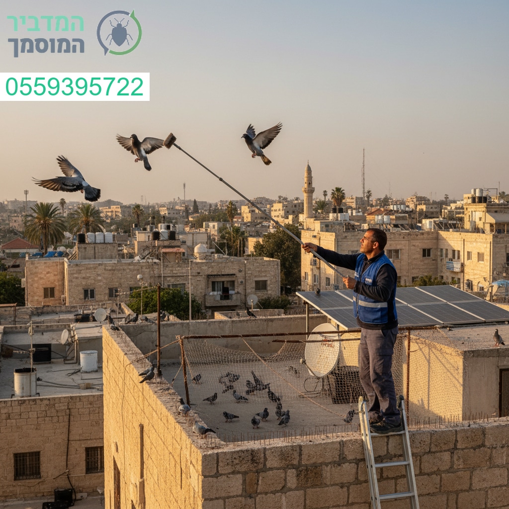 הרחקת יונים מקצועית בגובה ברמלה עם ציוד מתקדם ותוצאה מיידית