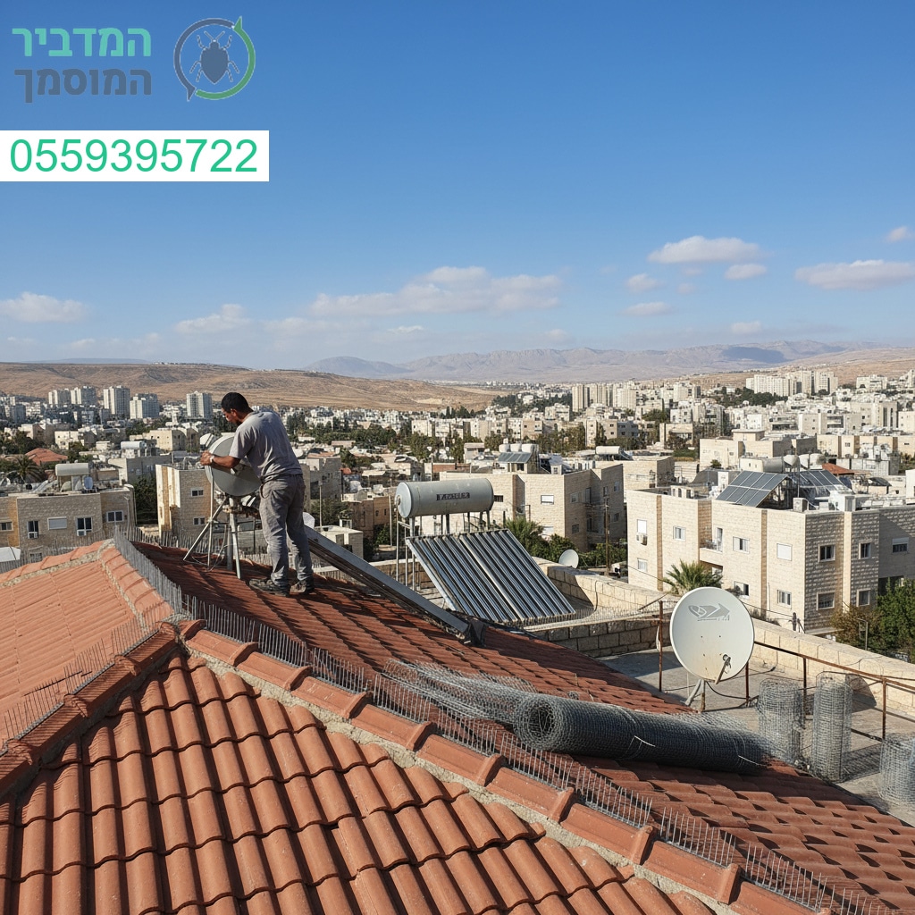 הרחקת יונים מקצועית בבית שמש עם ציוד מתקדם ותוצאה מושלמת לגג נקי ושקט