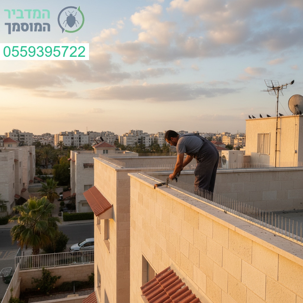 מרחיק יונים מקצועי בבאר יעקב מתקין דוקרנים איכותיים להגנה יעילה על המבנה