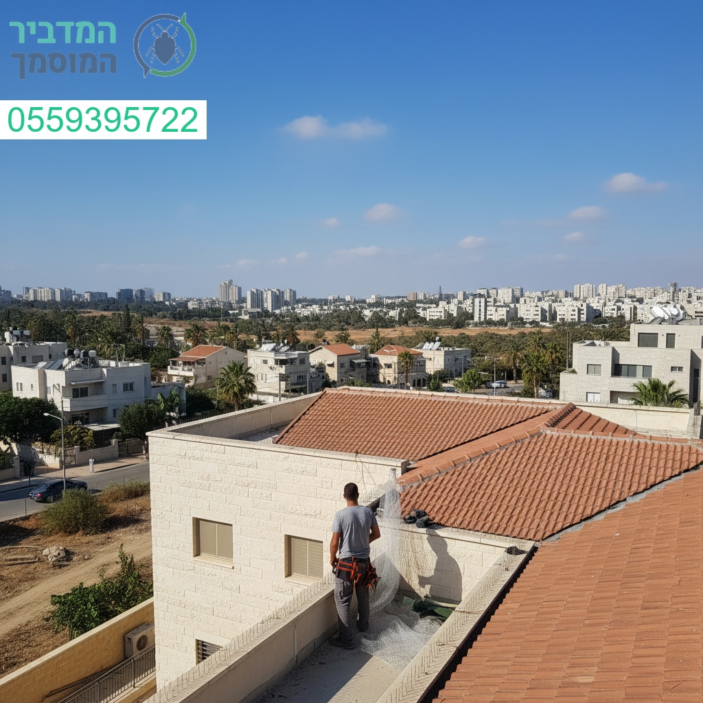 הרחקת יונים מקצועית בבאר יעקב עם ציוד מתקדם ועבודה בגובה ברמה הגבוהה ביותר