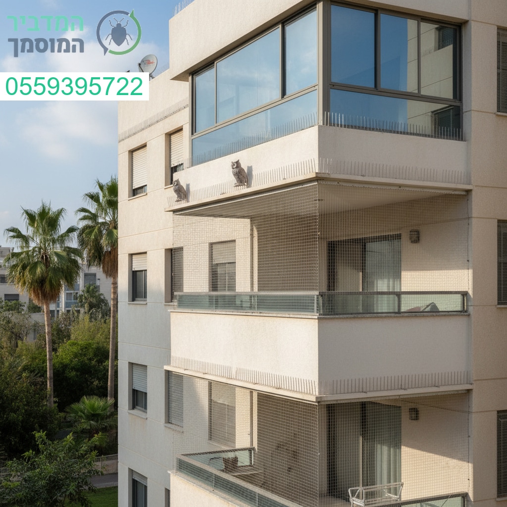 הרחקת יונים מקצועית בקריית אונו עם פתרונות מתקדמים להגנה מושלמת על המרפסת והמבנה