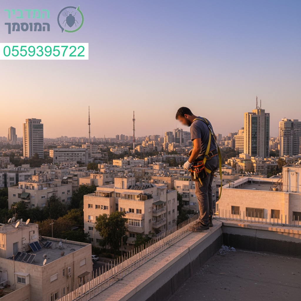 הרחקת יונים מקצועית בגבעתיים עם ציוד מתקדם ועבודה בגובה בסטנדרטים הגבוהים ביותר