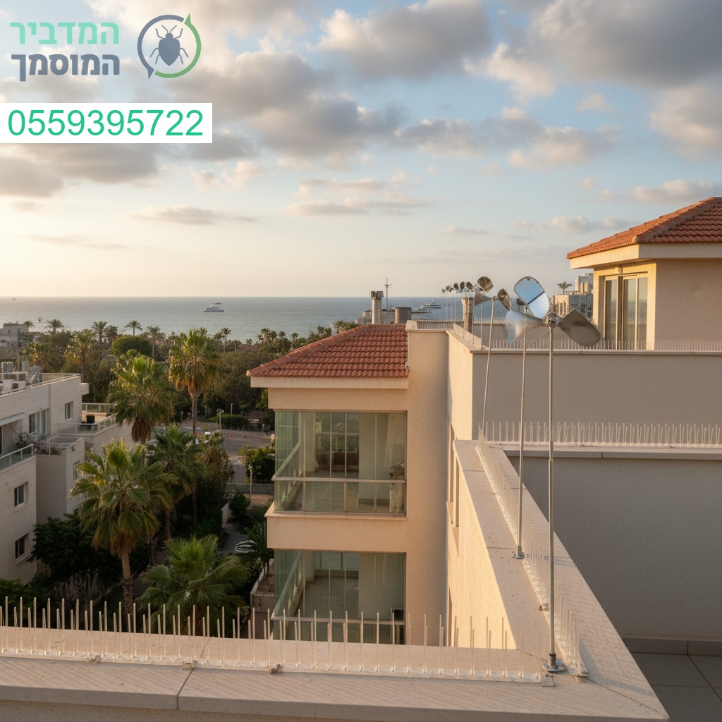 הגנה מתקדמת נגד יונים לבניין יוקרתי בהרצליה עם פתרונות יעילים ודיסקרטיים