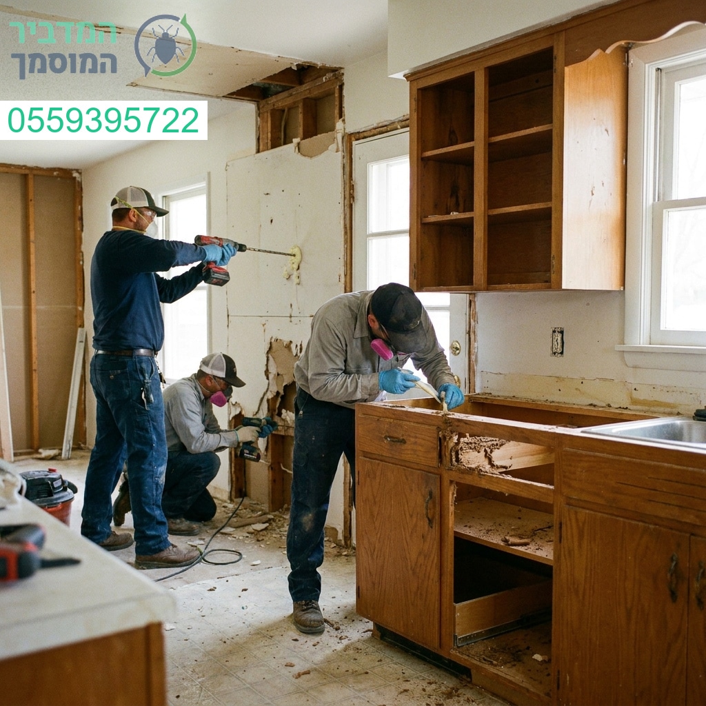 הדברה יסודית ומקצועית של טרמיטים בתוך קירות הגבס וארונות המטבח להגנה מוחלטת על מבנה הבית