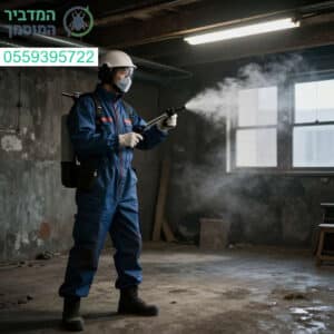ריסוס מקצועי ומוסמך נגד פרעושים ומכרסמים במקלט הבניין להבטחת סביבת מגורים נקייה ובטוחה