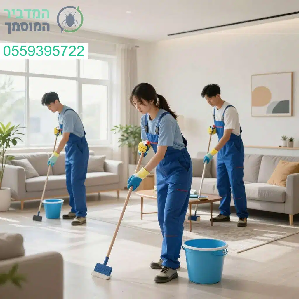 צוות מנקים מקצועי הופך דירה מוזנחת למבריקה ונקייה עם שירותי פינוי וניקוי מתקדמים
