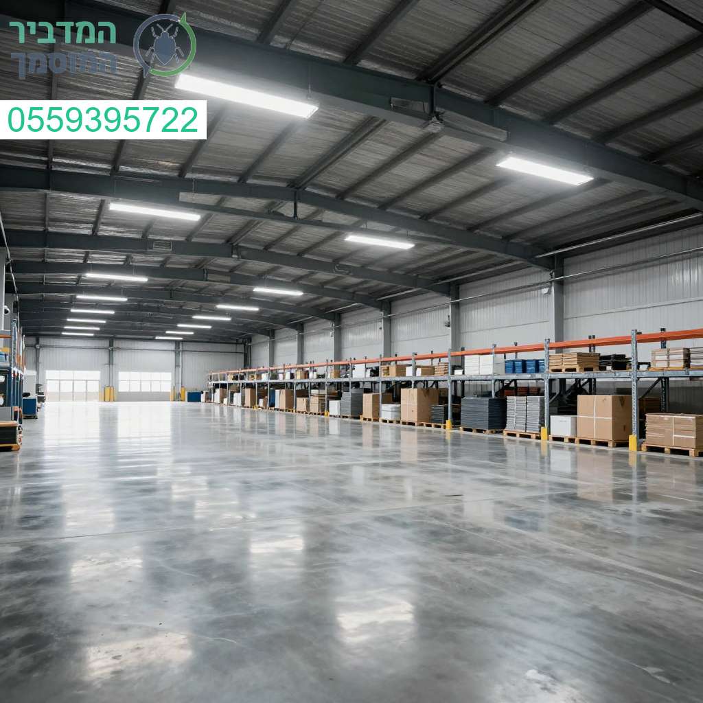 מחסן מבריק ונקי המבטיח יעילות תפעלית וסטנדרט ניקיון מקצועי לכל מרכז לוגיסטי